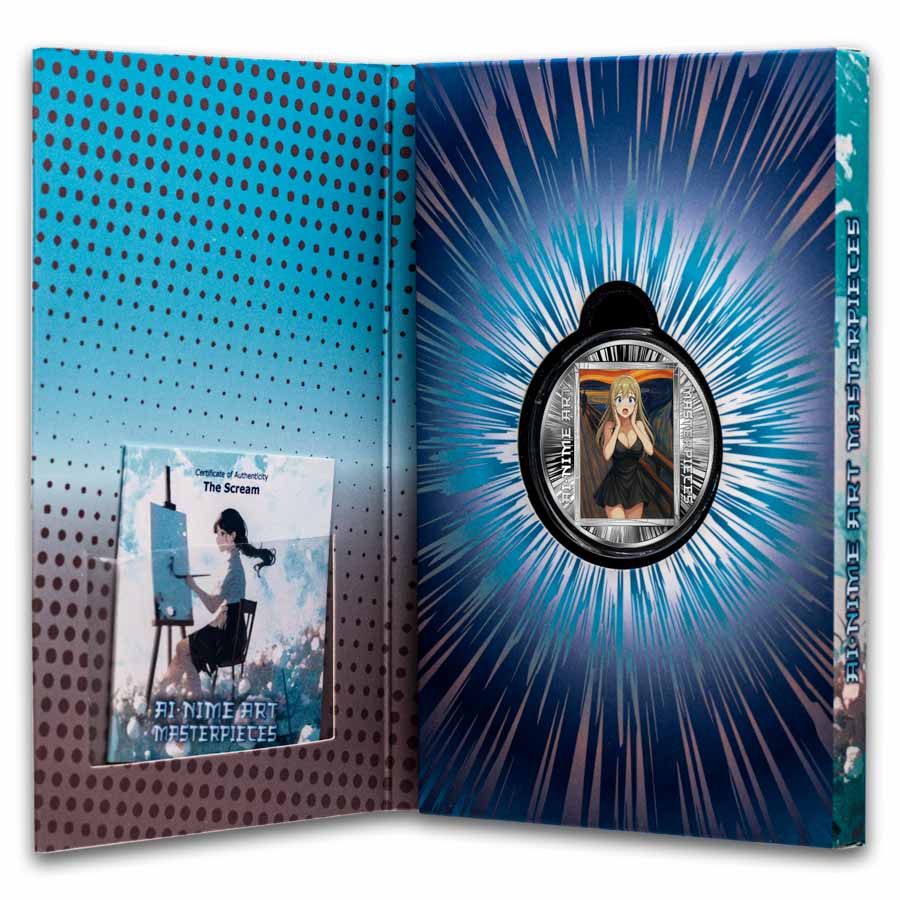 2025 Cameroon 1/2 oz Silver AI•NIME Art: The Scream (In Blister
